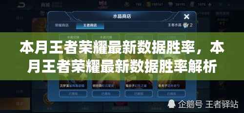 本月王者荣耀英雄胜率解析,数据洞察下的英雄表现与玩家策略探讨